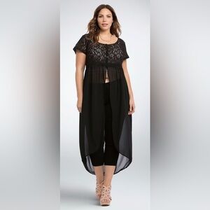 TORRID Lace/Chiffon Maxi Kimono Size 3X